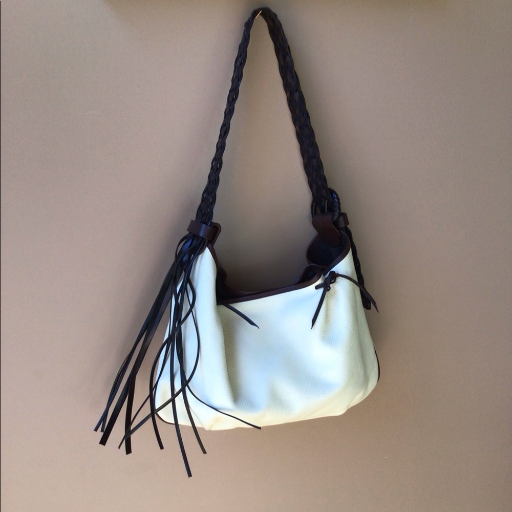 DESMO Italian Leather Shoulder Bag w/ fringe